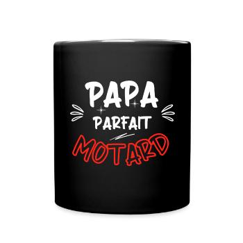 Papa parfait motard / Cadeau / Humour / Moto - Mug uni - noir - Devant