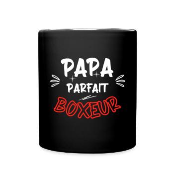 Papa parfait boxeur / boxe / cadeau / humour - Mug uni - noir - Devant