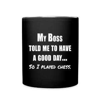 Funny chess quote - Full Colour Mug - black - Front