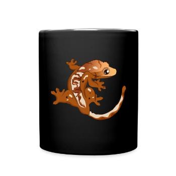 Kronengecko Eidechse Reptil Herpetologe - Tasse einfarbig - Schwarz - Vorne