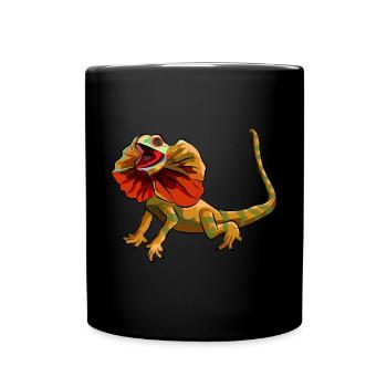 Kragenechse Frilled-neck lizard Reptil Herpetologe - Tasse einfarbig - Schwarz - Vorne