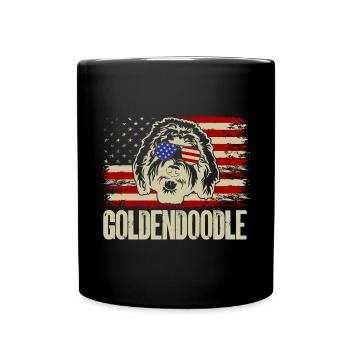Goldendoodle Doodle Hund - Tasse einfarbig - Schwarz - Vorne