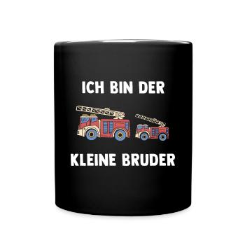 Feuerwehr Kleiner Bruder - Ich bin der kleine - Tasse einfarbig - Schwarz - Vorne