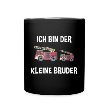 Feuerwehr Kleiner Bruder - Geburt Ich bin der - Tasse einfarbig - Schwarz - Vorne