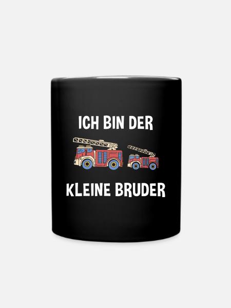 Feuerwehr Kleiner Bruder - Geburt Ich bin der - Tasse einfarbig - Schwarz