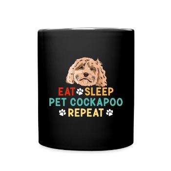 Cockapoo Hund - Tasse einfarbig - Schwarz - Vorne