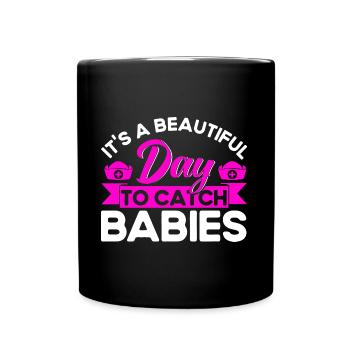 Obstétricien Doula Cadeau de sage-femme - Mug uni - noir - Devant