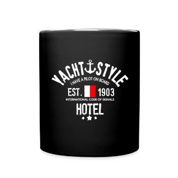 Yacht style I have a pilot on board Hotel - Full Colour Mug - black - Front