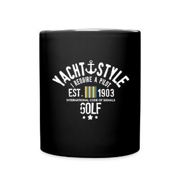 Yacht style I require a pilot Golf - Full Colour Mug - black - Front