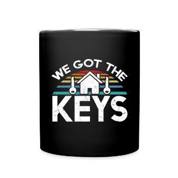 We Got The Keys Distressed Vintage - Full Colour Mug - black - Front
