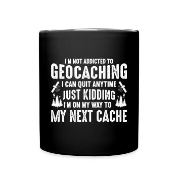 Geocaching Traveler Geography Researcher - Full Colour Mug - black - Front