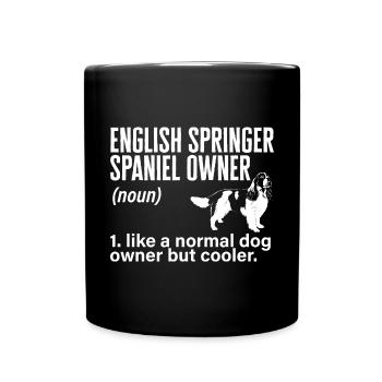 English Springer Spaniel Hund - Tasse einfarbig - Schwarz - Vorne