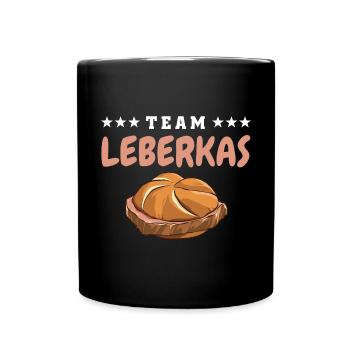 Team Leberkas - Fast Food - lustiger Spruch - Tasse einfarbig - Schwarz - Vorne