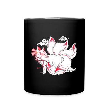 Kitsune - Tasse einfarbig - Schwarz - Vorne