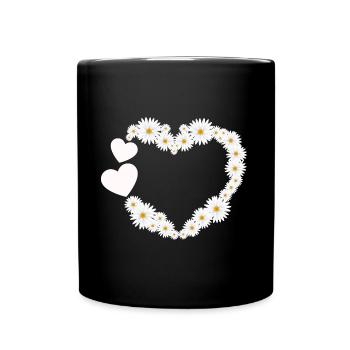 Daisy Flower Heart Women Gardener - Full Colour Mug - black - Front