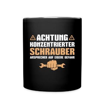 Tuning Kfz Mechaniker Autoschrauber - Tasse einfarbig - Schwarz - Vorne