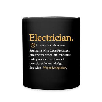 Drôle d’électricien définition pour moteur électrique - Mug uni - noir - Devant