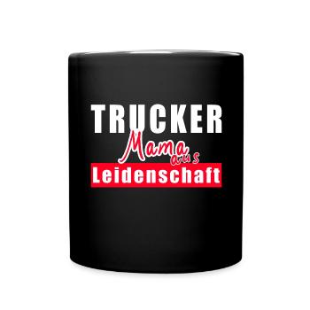 Trucker Mama Lkw Fahrerin - Tasse einfarbig - Schwarz - Vorne