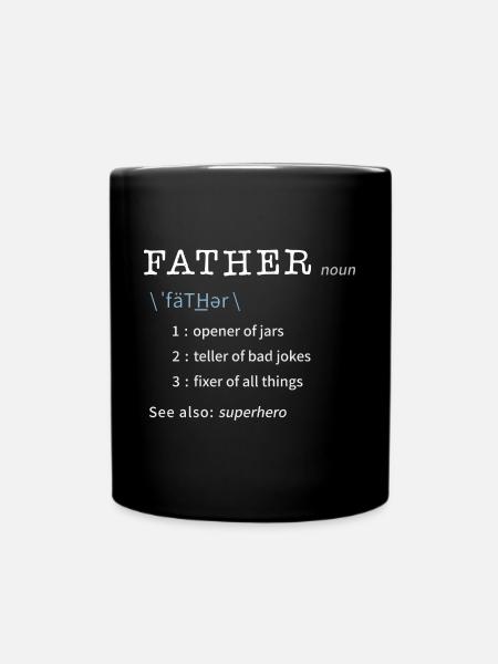 Vater / Papa Lexikon - Vatertag - Tasse einfarbig - Schwarz