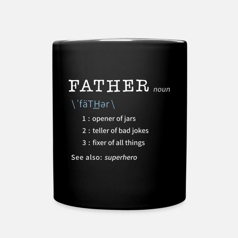 Vater / Papa Lexikon - Vatertag - Tasse einfarbig - Schwarz