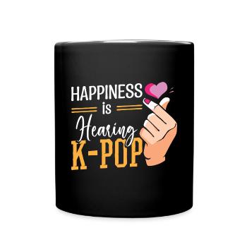 Le bonheur, c’est d’entendre la K-pop - Mug uni - noir - Devant