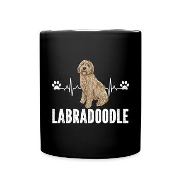 Labradoodle Hund - Tasse einfarbig - Schwarz - Vorne
