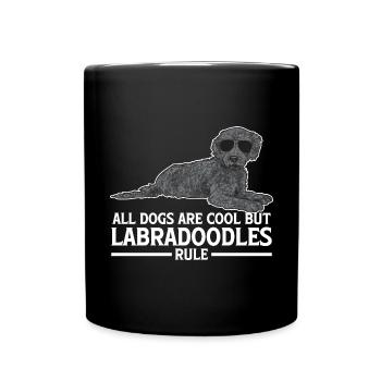 Labradoodle Dog - Full Colour Mug - black - Front