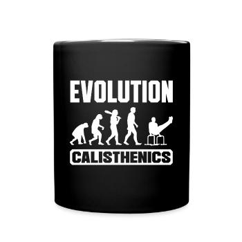 Evolution of man Calisthenics Retro Vintage - Tasse einfarbig - Schwarz - Vorne