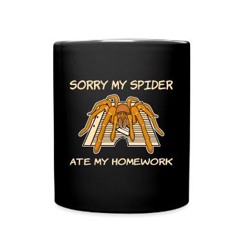 Mon araignée a mangé mes devoirs - Mug uni - noir - Devant