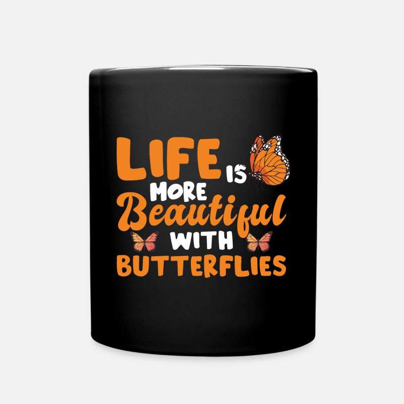 Schmetterling Monarch - Tasse einfarbig - Schwarz