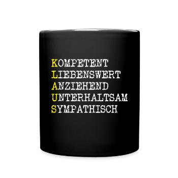 Positive Eigenschaften Klaus - Tasse einfarbig - Schwarz - Vorne