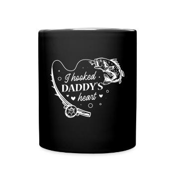 I Hooked Daddy's Heart Fishing Father's Day - Tasse einfarbig - Schwarz - Vorne