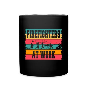 Feuerwehrmann Feuerwehr & Sprüche - Tasse einfarbig - Schwarz - Vorne