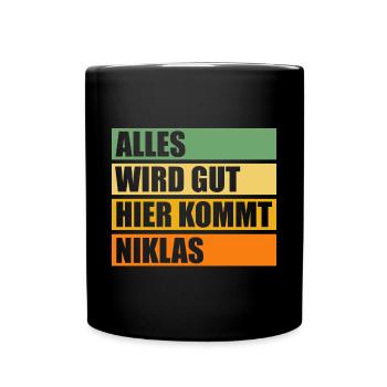 Niklas - Tasse einfarbig - Schwarz - Vorne