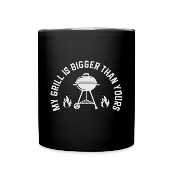 Lustiger Grill-Spruch I Grillen Motiv - Tasse einfarbig - Schwarz - Vorne