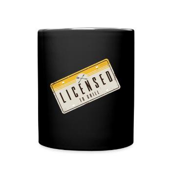 Lustiger Grill-Spruch I Grillen Motiv - Tasse einfarbig - Schwarz - Vorne