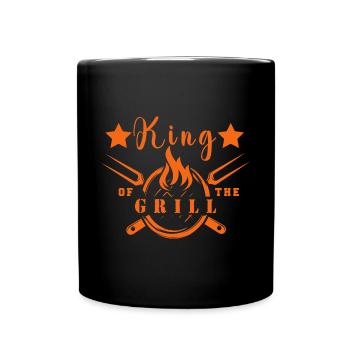 Lustiger Grill-Spruch I Grillen Motiv - Tasse einfarbig - Schwarz - Vorne