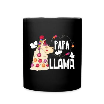 Llama Papa Llama - Full Colour Mug - black - Front