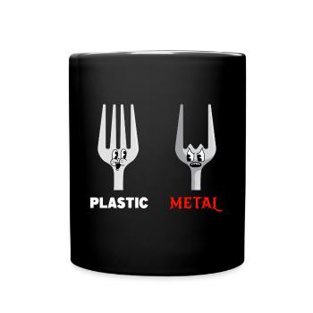 Gabel Plastic Metal Musik - Tasse einfarbig - Schwarz - Vorne