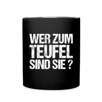 Wer sind sie Chef Kollege Arbeit Kollegin - Tasse einfarbig - Schwarz - Vorne
