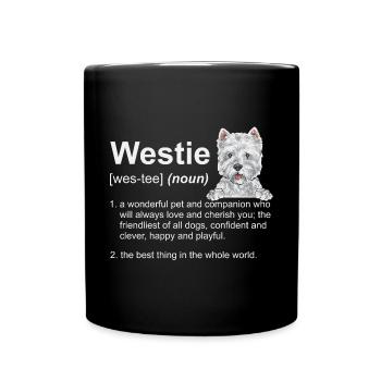 West Highland White Terrier Westie - Mug uni - noir - Devant