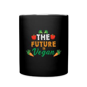 Vegan Fleischlos Tierlieb & Veganer - Tasse einfarbig - Schwarz - Vorne