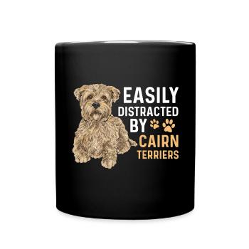 Cairn Terrier Hund - Tasse einfarbig - Schwarz - Vorne