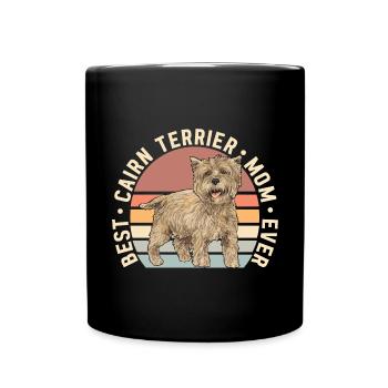 Cairn Terrier Hund - Tasse einfarbig - Schwarz - Vorne
