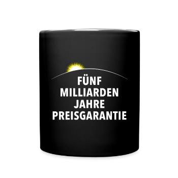 Photovoltaik - Solarenergie - Sonne Preisgarantie - Tasse einfarbig - Schwarz - Vorne