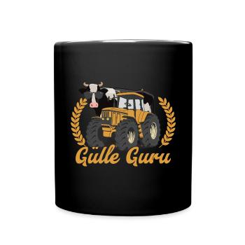 Manure Guru Cow Farmer - Full Colour Mug - black - Front