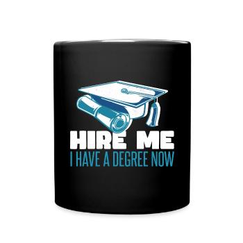 Ich habe jetzt einen Abschluss - Tasse einfarbig - Schwarz - Vorne