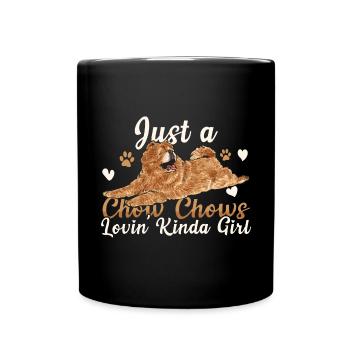 Chow Chow Hund - Tasse einfarbig - Schwarz - Vorne