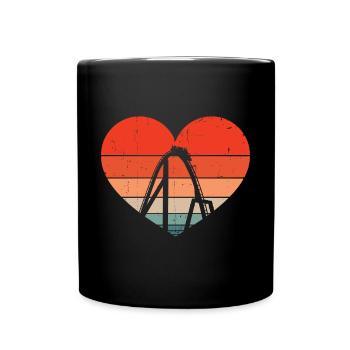 Retro Theme Park Vintage Heart Amusement Park Roll - Full Colour Mug - black - Front