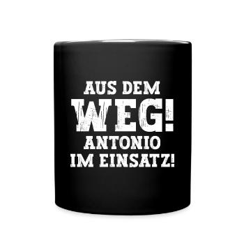 Antonio Lustiger Spruch Vorname Name Antonio - Tasse einfarbig - Schwarz - Vorne